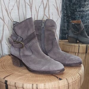 PIKOLINOS Taupe Ankle Boots with Buckle Detail